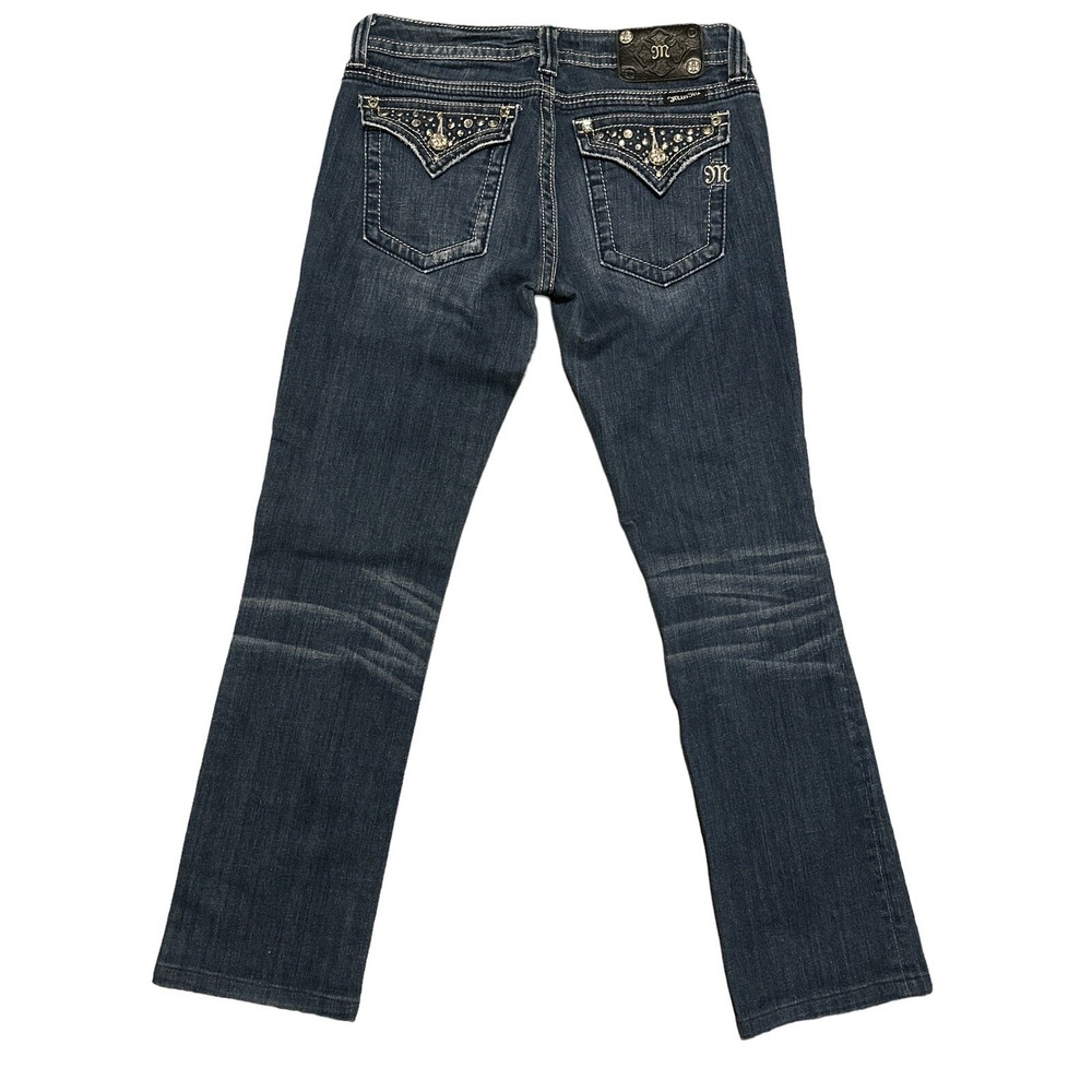 Miss Me Womens Straight Size 29 Cryst,Rhine,St Embellished Pocket Jeans JP5141ST